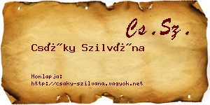 Csáky Szilvána névjegykártya